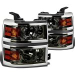 Chevy Silverado 1500 2014-2015 Smoked Projector Headlights Chevy Silverado 1500 2014-2015 Smoked Projector Headlights