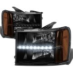 2007 GMC Sierra 3500HD Black Headlights LED DRL 2007 GMC Sierra 3500HD Black Headlights LED DRL