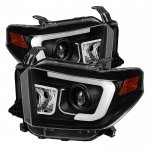 2016 Toyota Tundra Black LED DRL Projector Headlights