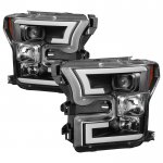 2015 Ford F150 Black Projector Headlights LED DRL Tube