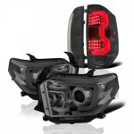 2016 Toyota Tundra Smoked LED DRL Projector Headlights LED Tail Lights Tube