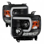 GMC Sierra 2500HD 2015-2016 Black LED DRL Projector Headlights
