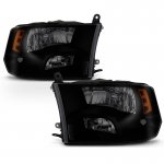 Dodge Ram 2500 2010-2018 Black Smoked Quad Headlights