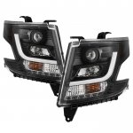 2019 Chevy Suburban Black LED DRL Projector Headlights