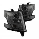 2016 Chevy Suburban Smoked LED DRL Projector Headlights