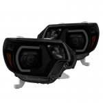 2013 Toyota Tacoma Black Smoked LED DRL Projector Headlights
