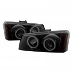 2005 Chevy Silverado 3500 Black Smoked CCFL Halo Projector Headlights LED