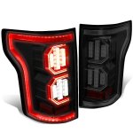 2017 Ford F150 Black Smoked LED Tail Lights Outline