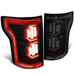 2016 Ford F150 Black Smoked LED Tail Lights Outline