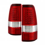 2003 Chevy Silverado Red Clear Custom Full LED Tail Lights