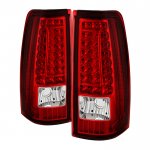 2004 Chevy Silverado 2500 Red Clear Custom LED Tail Lights