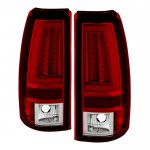 2003 Chevy Silverado Red Clear Tube LED Tail Lights