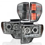 Ford F150 2009-2014 Smoked Projector Headlights and LED Tail Lights