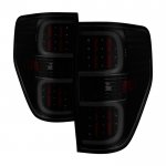 2013 Ford F150 Black Smoked Tube LED Tail Lights