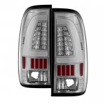 2001 Ford F250 Super Duty Chrome Tube LED Tail Lights
