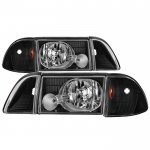 1990 Ford Mustang Black Headlights Set