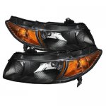 2009 Honda Civic Coupe Black Headlights