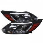 2012 Ford Focus Black Projector Headlights LED DRL