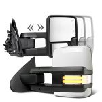 Chevy Silverado 3500HD 2015-2019 White Towing Mirrors Clear LED DRL Power Heated Chevy Silverado 3500HD 2015-2019 White Towing Mirrors Clear LED DRL Power Heated