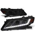 Honda Crosstour 2012-2015 Smoked Projector Headlights LED DRL