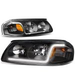 Chevy Impala 2000-2005 Black Headlights LED DRL