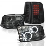 2012 Dodge Ram Smoked Halo Projector Headlights and LED Tail Lights