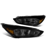 Ford Focus S 2015-2018 Black Smoked Headlights