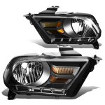 Ford Mustang 2010-2014 Black Headlights