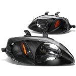 Honda Civic 1999-2000 Black Headlights