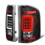 2007 Chevy Silverado Black LED Tail Lights C-Tube