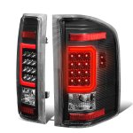 2012 Chevy Silverado 3500HD Black LED Tail Lights Red C-Tube