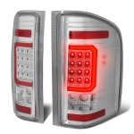 2012 Chevy Silverado 3500HD Clear LED Tail Lights Red C-Tube