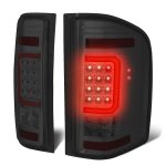 2007 Chevy Silverado 3500HD Smoked LED Tail Lights Red C-Tube