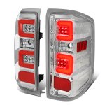 2019 GMC Sierra 3500HD Dually Clear LED Tail Lights Red C-Tube