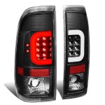 1999 Ford F250 Super Duty Black LED Tail Lights C-Tube 1999 Ford F250 Super Duty Black LED Tail Lights C-Tube