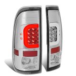 2000 Ford F350 Super Duty Clear LED Tail Lights C-Tube