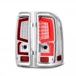 2010 Chevy Silverado Custom LED Tail Lights Chrome Red
