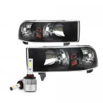 1994 Dodge Ram 3500 Black Headlights LED Bulbs Kit
