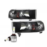 2000 Dodge Ram Black Headlights LED Bulbs Kit