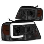Ford F150 2004-2008 Smoked Projector Headlights Tube DRL