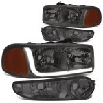 2006 GMC Yukon XL Denali Smoked Headlights Tube DRL
