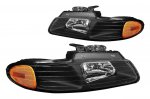 Chrysler Town and Country 1996-2000 Black Headlights