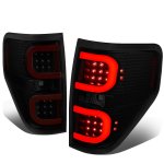 2010 Ford F150 Black Smoked LED Tail Lights Red C-Tube 2010 Ford F150 Black Smoked LED Tail Lights Red C-Tube