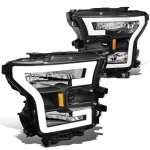 2015 Ford F150 Black LED DRL Headlights