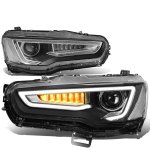 2009 Mitsubishi Lancer Black LED DRL Projector Headlights Dynamic Signal 2009 Mitsubishi Lancer Black LED DRL Projector Headlights Dynamic Signal
