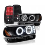 2000 GMC Yukon XL Black Halo Projector Headlights and LED Tail Lights