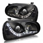 VW Golf 1993-1998 Black Projector Headlights LED DRL