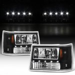 Jeep Grand Cherokee 1993-1996 Black Headlights Conversion with LED