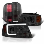 2008 Ford F150 Smoked Tube DRL Projector Headlights LED Tail Lights