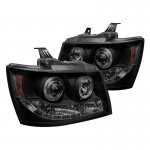 Chevy Avalanche 2007-2014 Black Smoked Projector Headlights